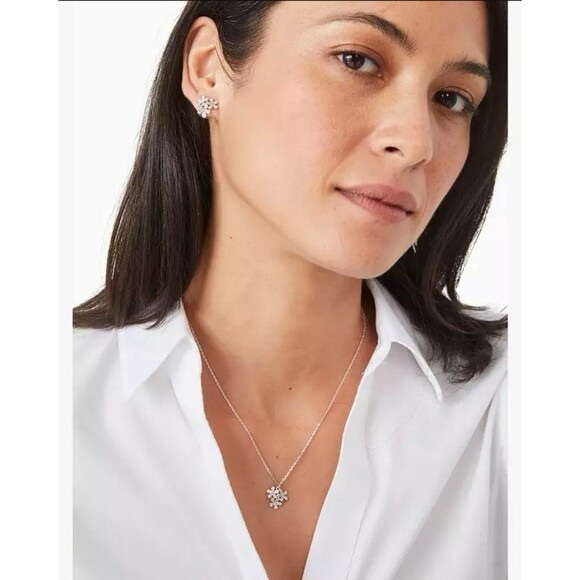 Kate Spade Gleaming Gardenia silver jewelry set brand new in original packaging - Picture 4 of 7